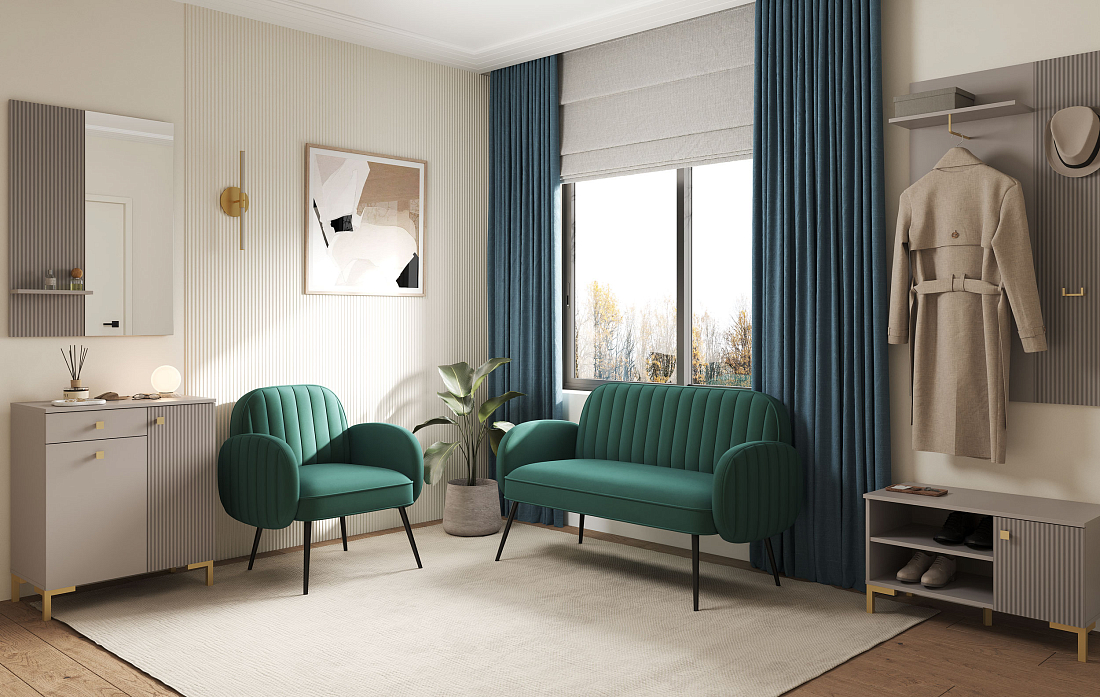 Флеминг Ф / Кресло велюр fresh изумруд